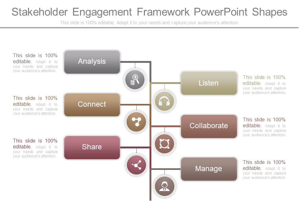 Stakeholder Engagement Framework Powerpoint Shapes