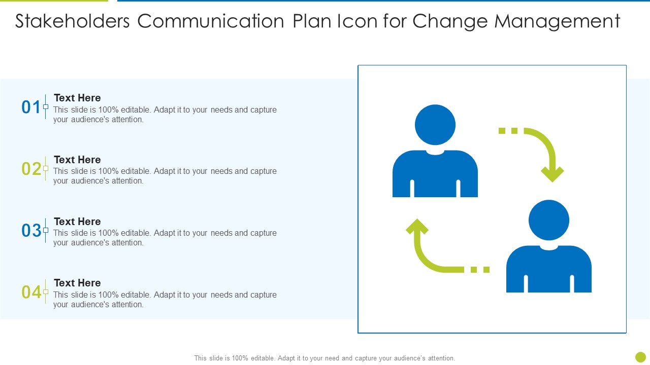 Stakeholders Communication Plan Icon For Change Management Themes PDF
