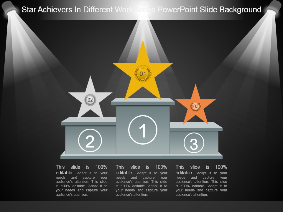Star Achievers In Different Work Areas Powerpoint Slide Background