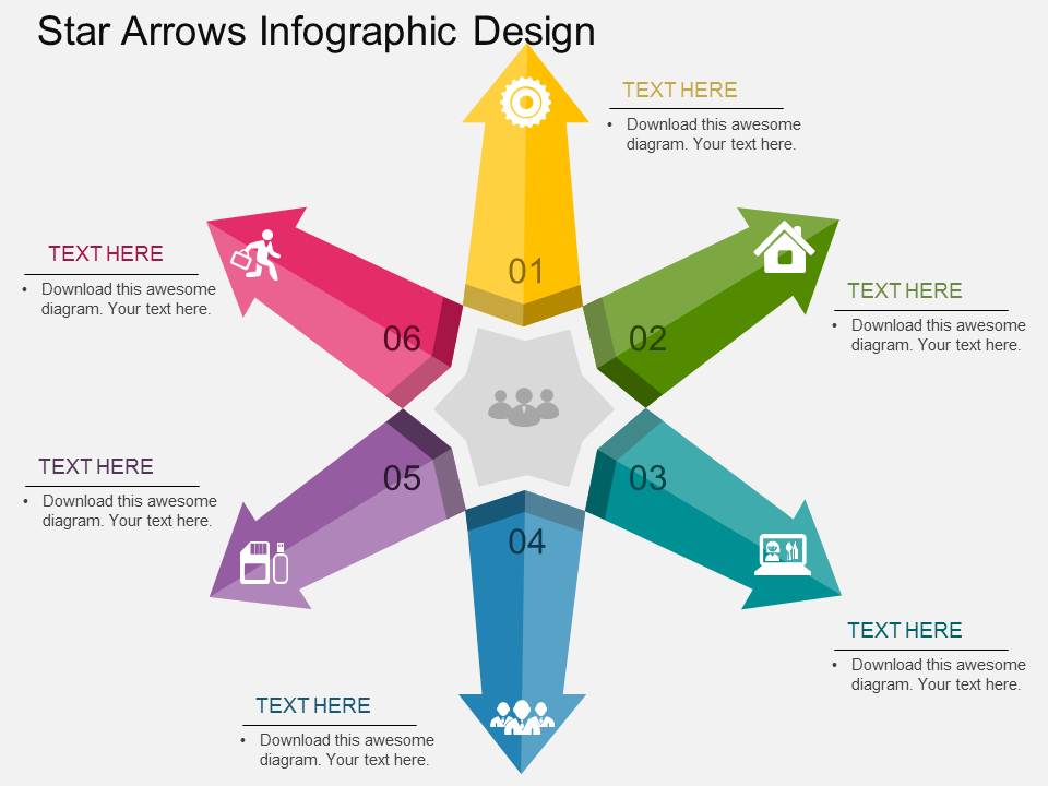 Star Arrows Infographic Design Powerpoint Templates