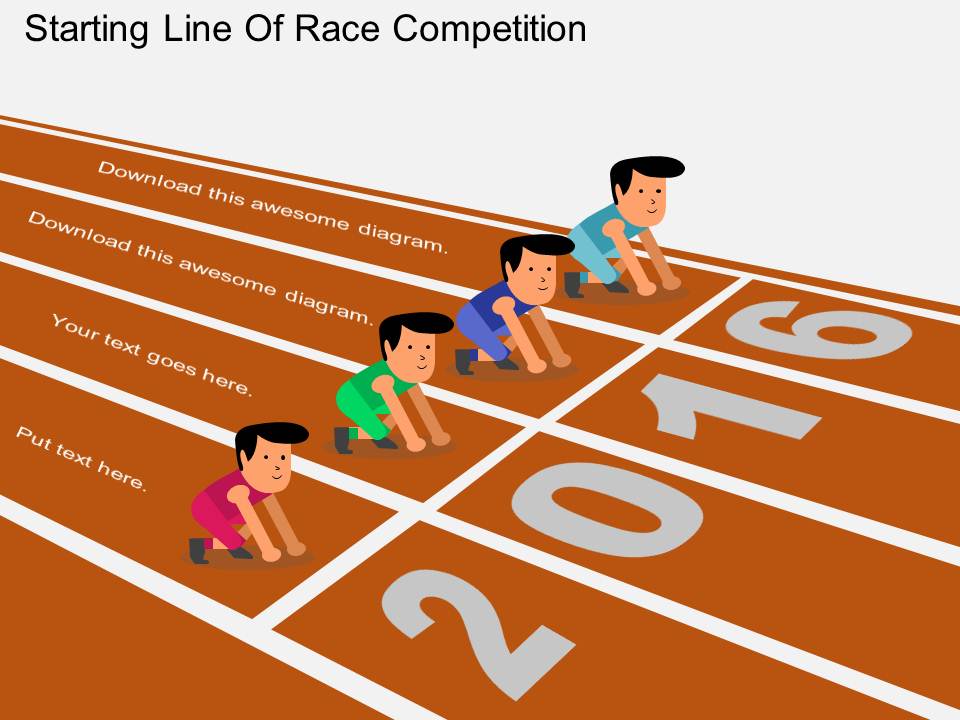 Starting Line Of Race Competition Powerpoint Template