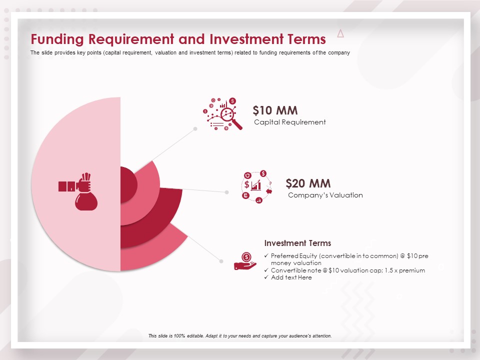 Startup Pitch To Raise Capital From Crowdfunding Funding Requirement And Investment Terms Structure PDF