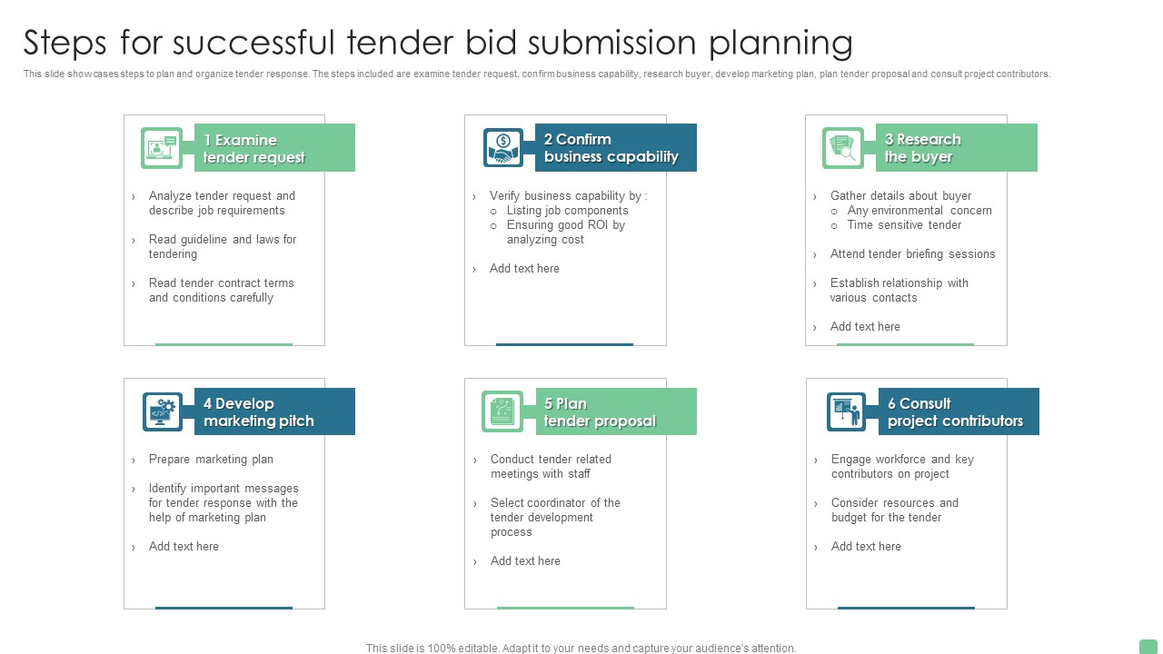 Steps For Successful Tender Bid Submission Planning Sample PDF
