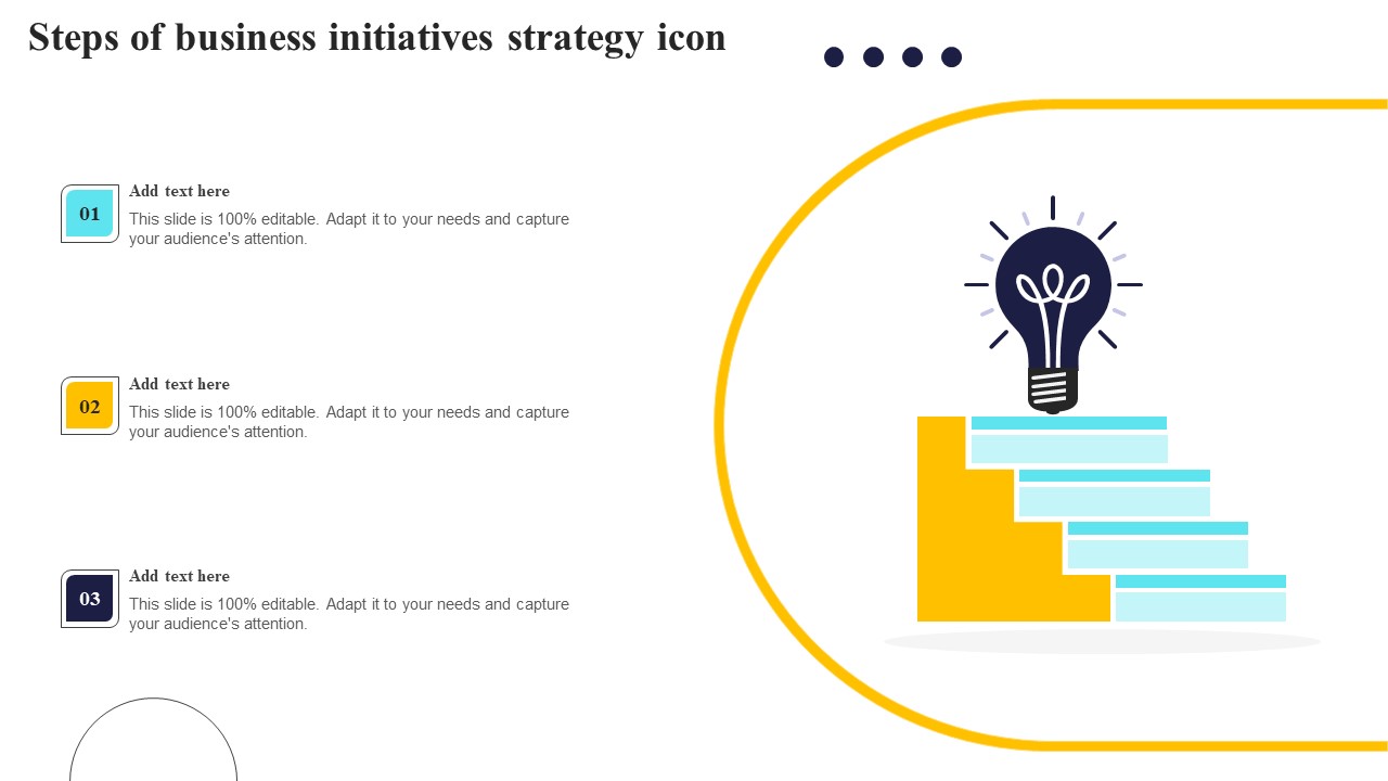 Steps Of Business Initiatives Strategy Icon Designs PDF