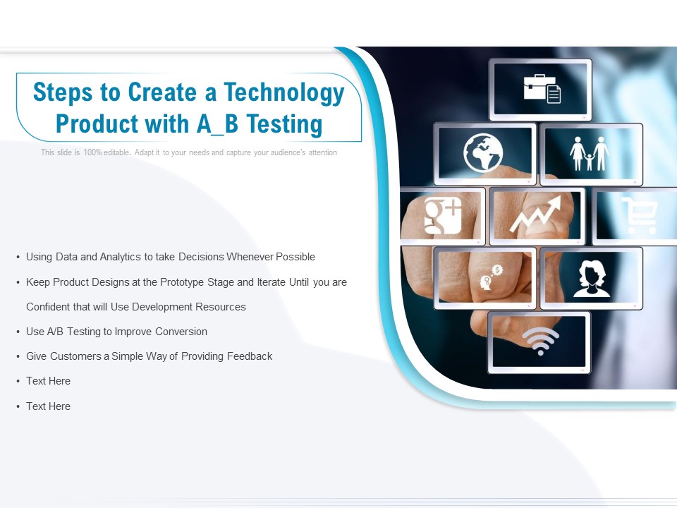 Steps To Create A Technology Product With A B Testing Ppt PowerPoint Presentation Styles Portfolio PDF