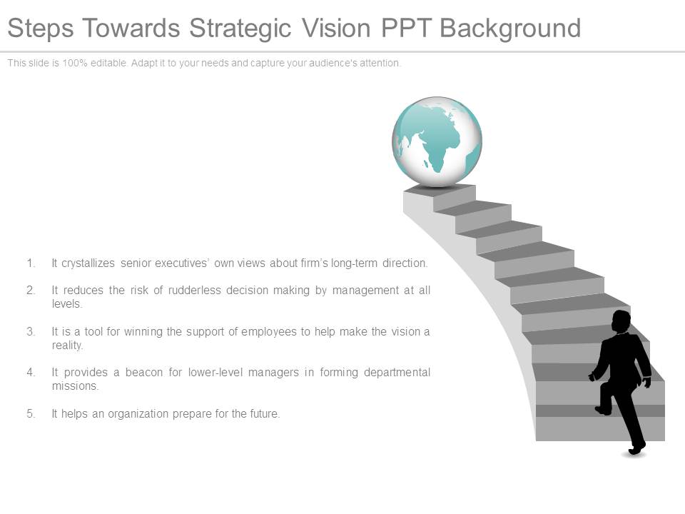 Steps Towards Strategic Vision Ppt Background