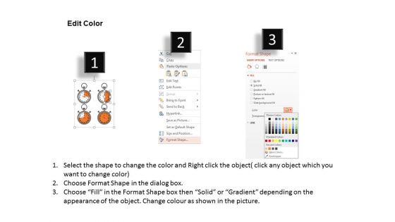 Stopwatch With Process Completion Chart Powerpoint Template