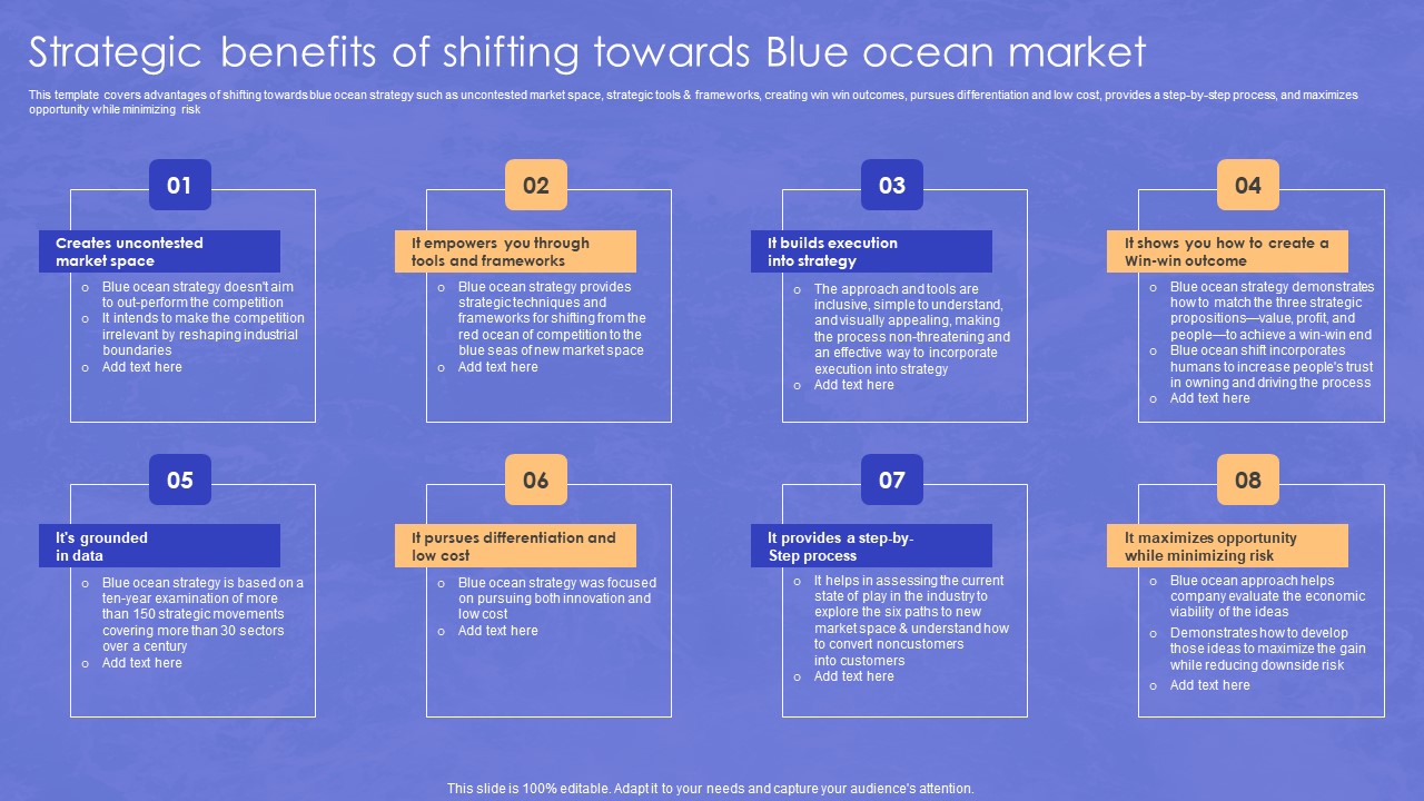 Strategic Benefits Of Shifting Towards Blue Ocean Market Brochure PDF