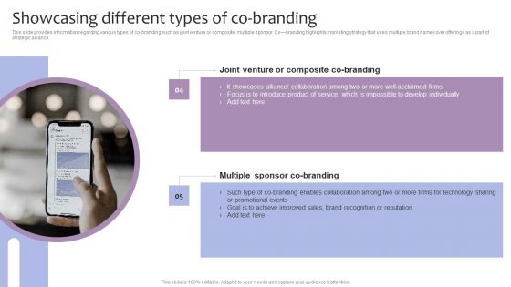 Strategic Brand Management Showcasing Different Types Of Co Branding Contd Diagrams PDF