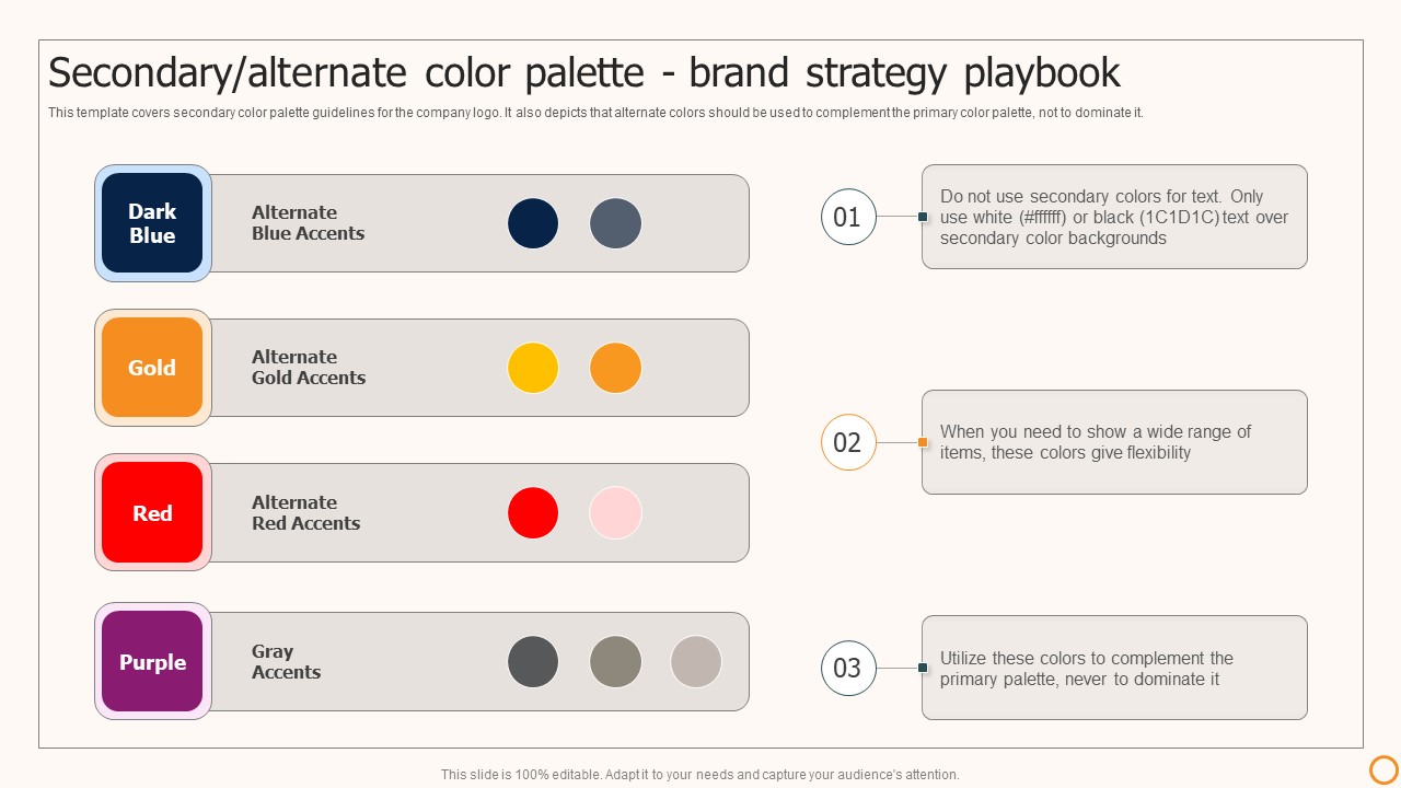 Strategic Brand Playbook Secondary Alternate Color Palette Brand Strategy Playbook Clipart PDF