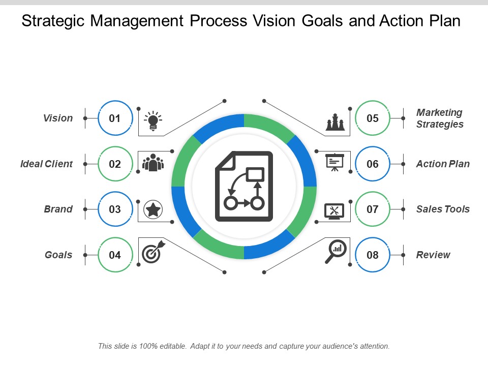 Strategic Management Process Vision Goals And Action Plan Ppt PowerPoint Presentation Visual Aids Infographics