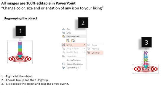 Strategic Planning Arrow For Target Achievement Powerpoint Template