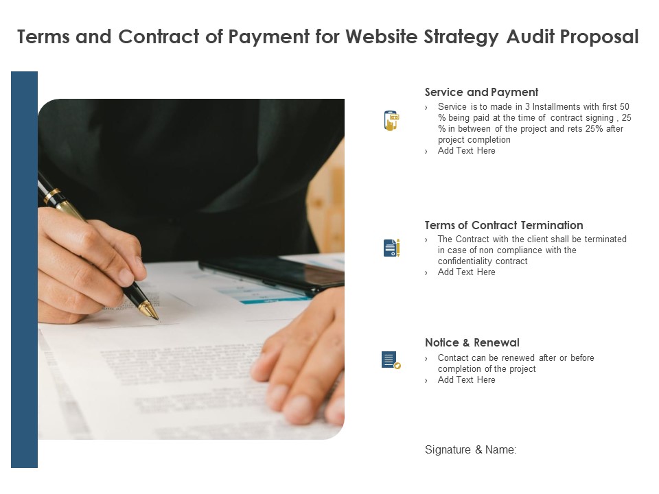 Strategic SEO Audit Terms And Contract Of Payment For Website Strategy Audit Proposal Download PDF