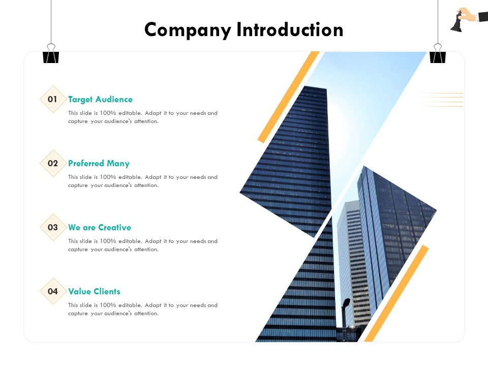 Strategic Sourcing For Better Procurement Value Company Introduction Ppt Slides Visual Aids PDF