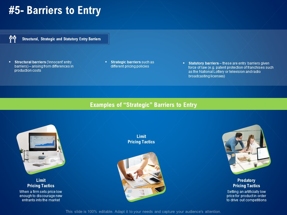 strategies distinguish nearest business rivals barriers to entry tactics ppt file demonstration pdf