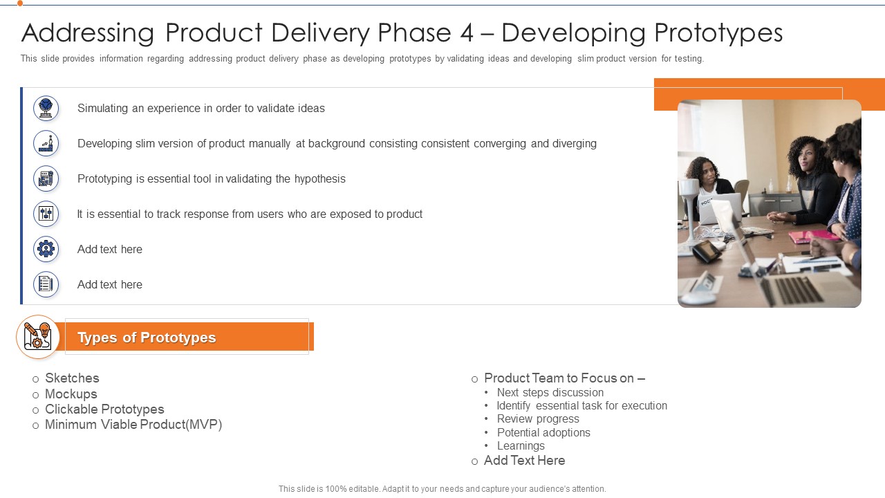 Strategies For Improving Product Discovery Addressing Product Delivery Phase 4 Developing Prototypes Slides PDF