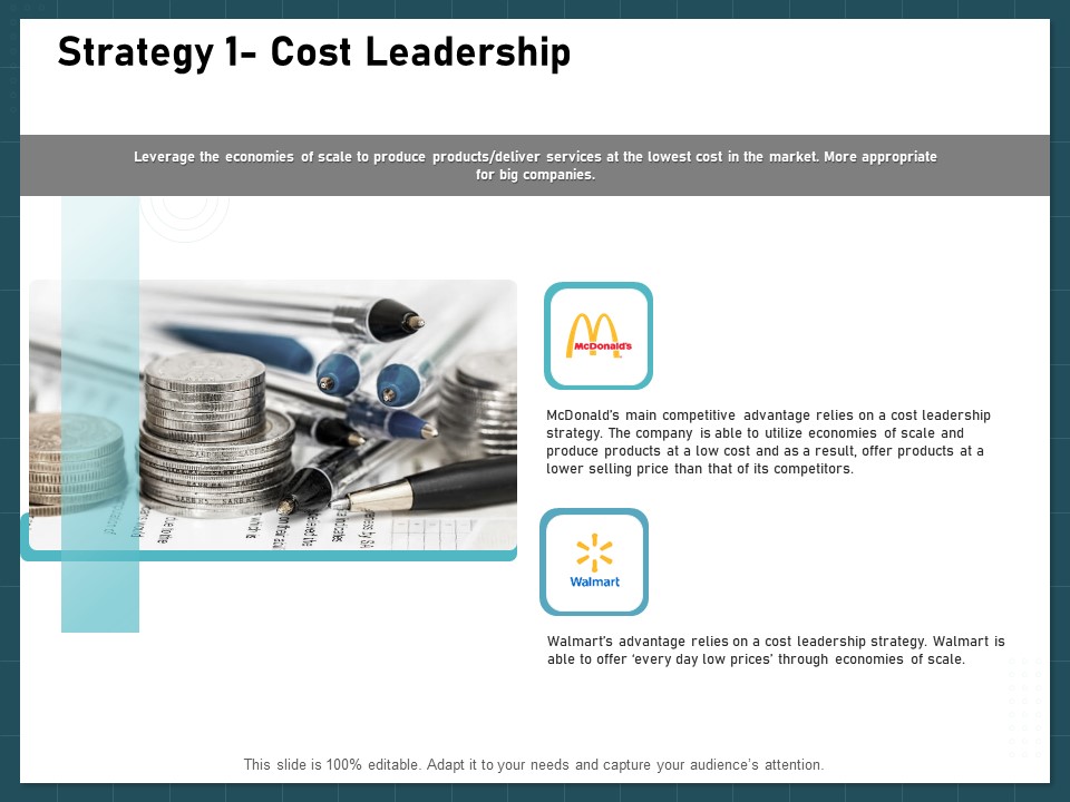 Strategies To Win Customers From Competitors Strategy 1 Cost Leadership Formats PDF