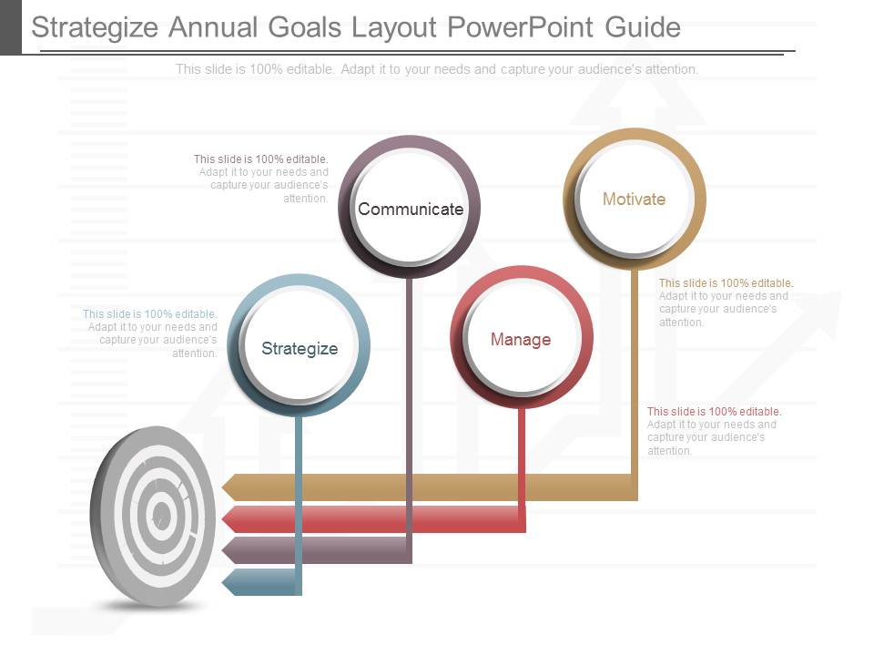 Strategize Annual Goals Layout Powerpoint Guide