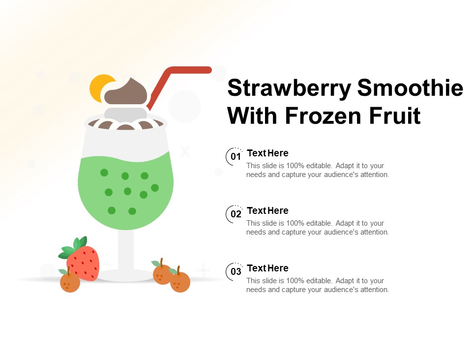 Strawberry Smoothie With Frozen Fruit Ppt PowerPoint Presentation File Guide PDF