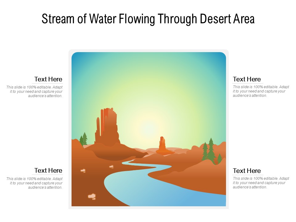 Stream Of Water Flowing Through Desert Area Ppt PowerPoint Presentation File Designs PDF