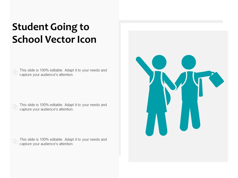 Student Going To School Vector Icon Ppt PowerPoint Presentation Styles Picture