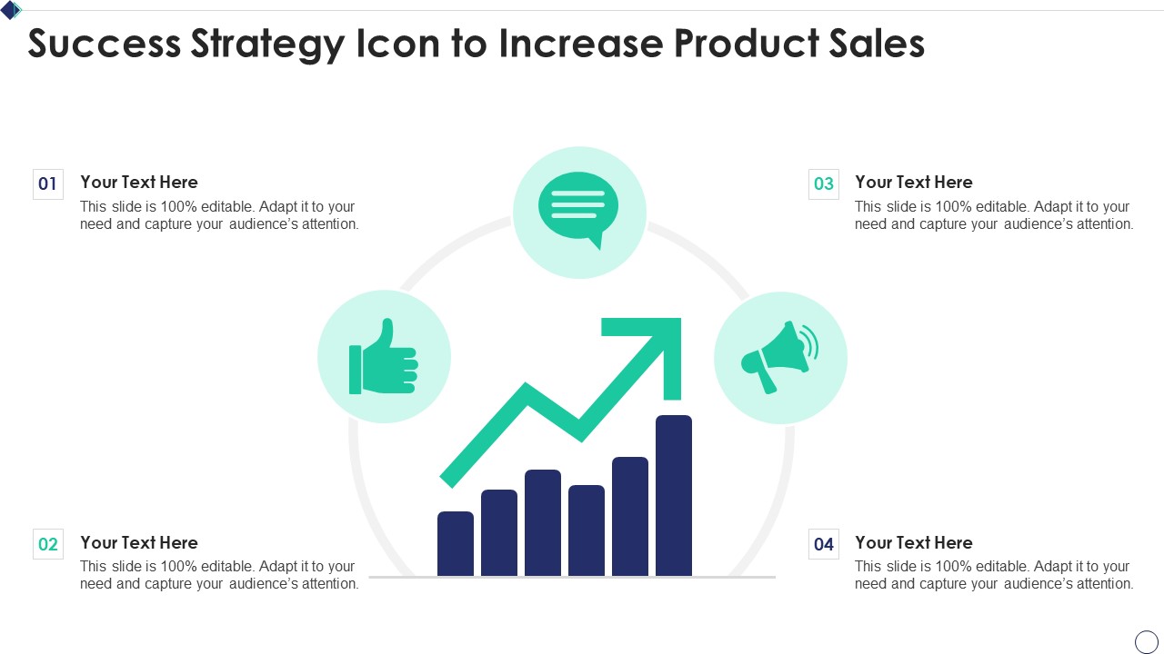 Success Strategy Icon To Increase Product Sales Structure PDF