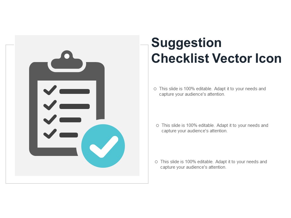 Suggestion Checklist Vector Icon Ppt PowerPoint Presentation Portfolio Show