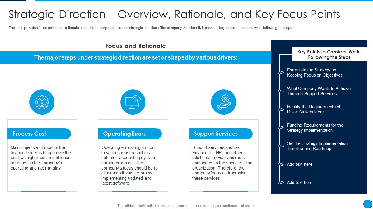 Summary Financial Strategic Direction Overview Rationale And Key Focus Points Guidelines PDF