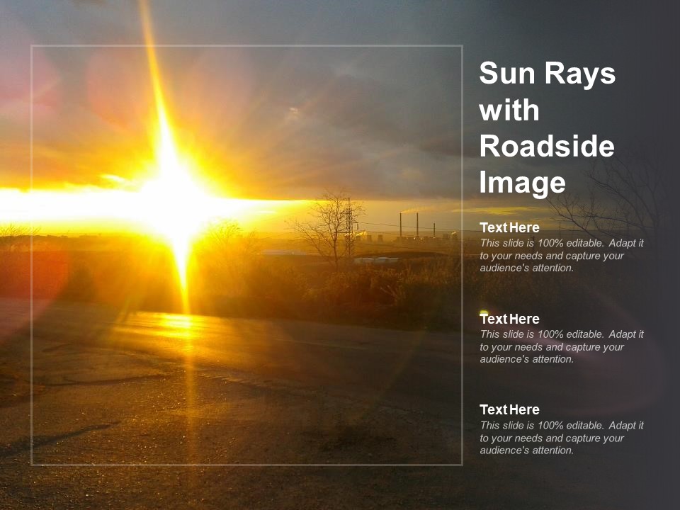 Sun Rays With Roadside Image Ppt Powerpoint Presentation Icon Templates