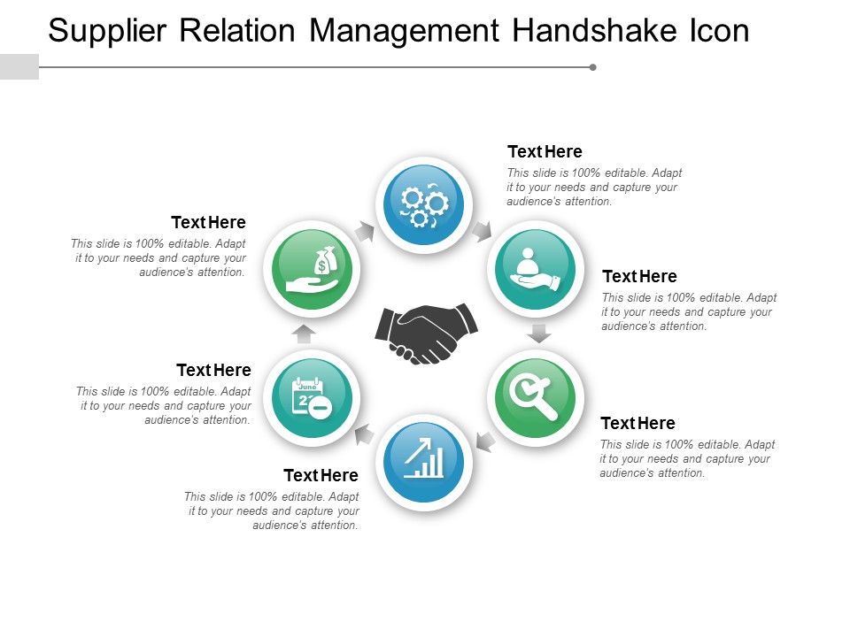 Supplier Relation Management Handshake Icon Ppt PowerPoint Presentation Styles Files