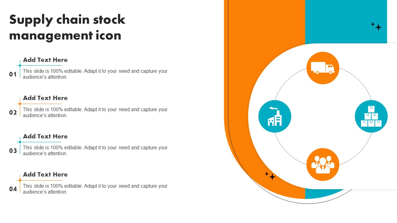 Supply Chain Stock Management Icon Designs PDF