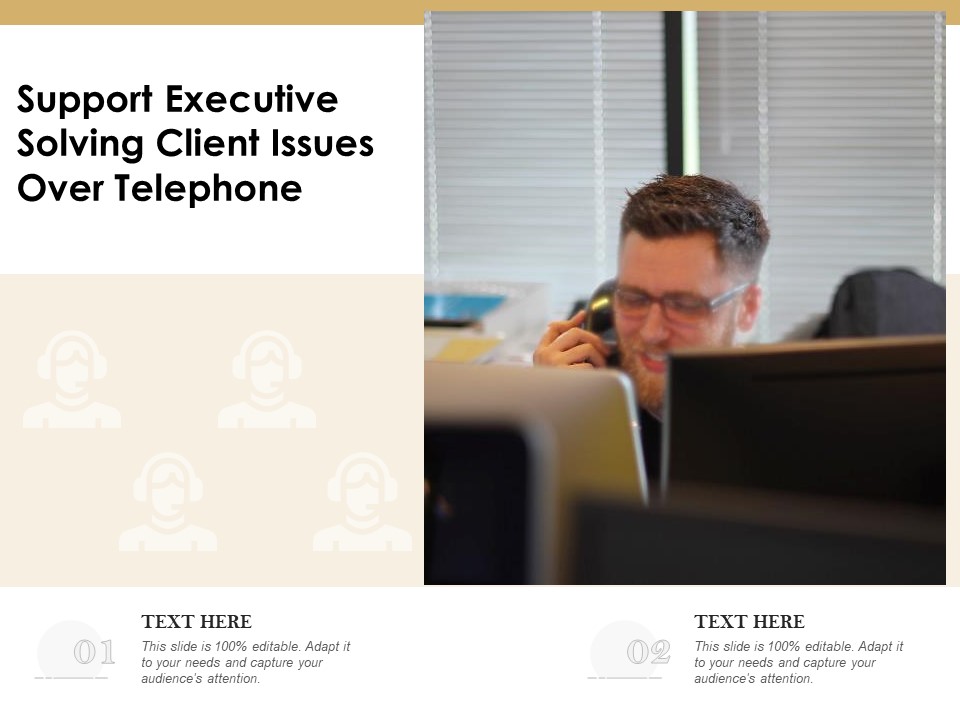 Support Executive Solving Client Issues Over Telephone Ppt PowerPoint Presentation Styles Background PDF