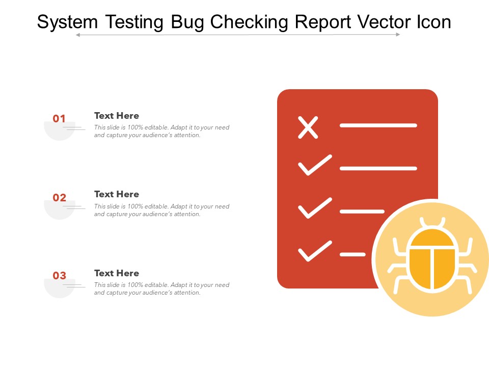 System Testing Bug Checking Report Vector Icon Ppt PowerPoint Presentation Show Demonstration PDF