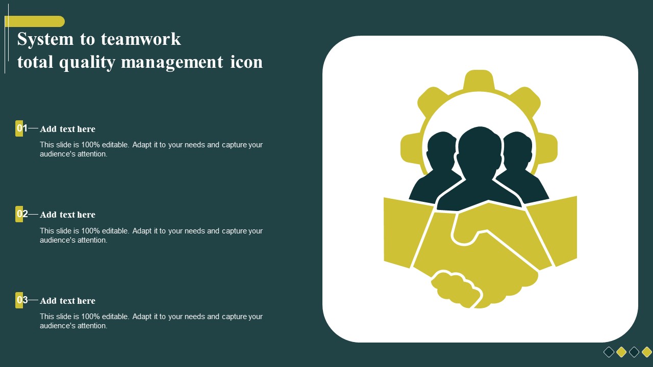 System To Teamwork Total Quality Management Icon Ideas PDF
