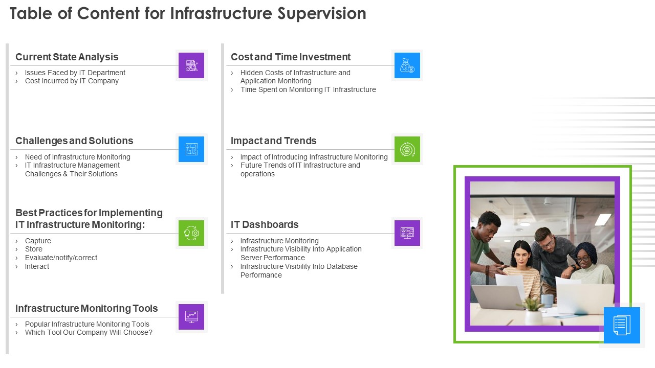 Table Of Content For Infrastructure Supervision Ppt PowerPoint Presentation File Ideas PDF