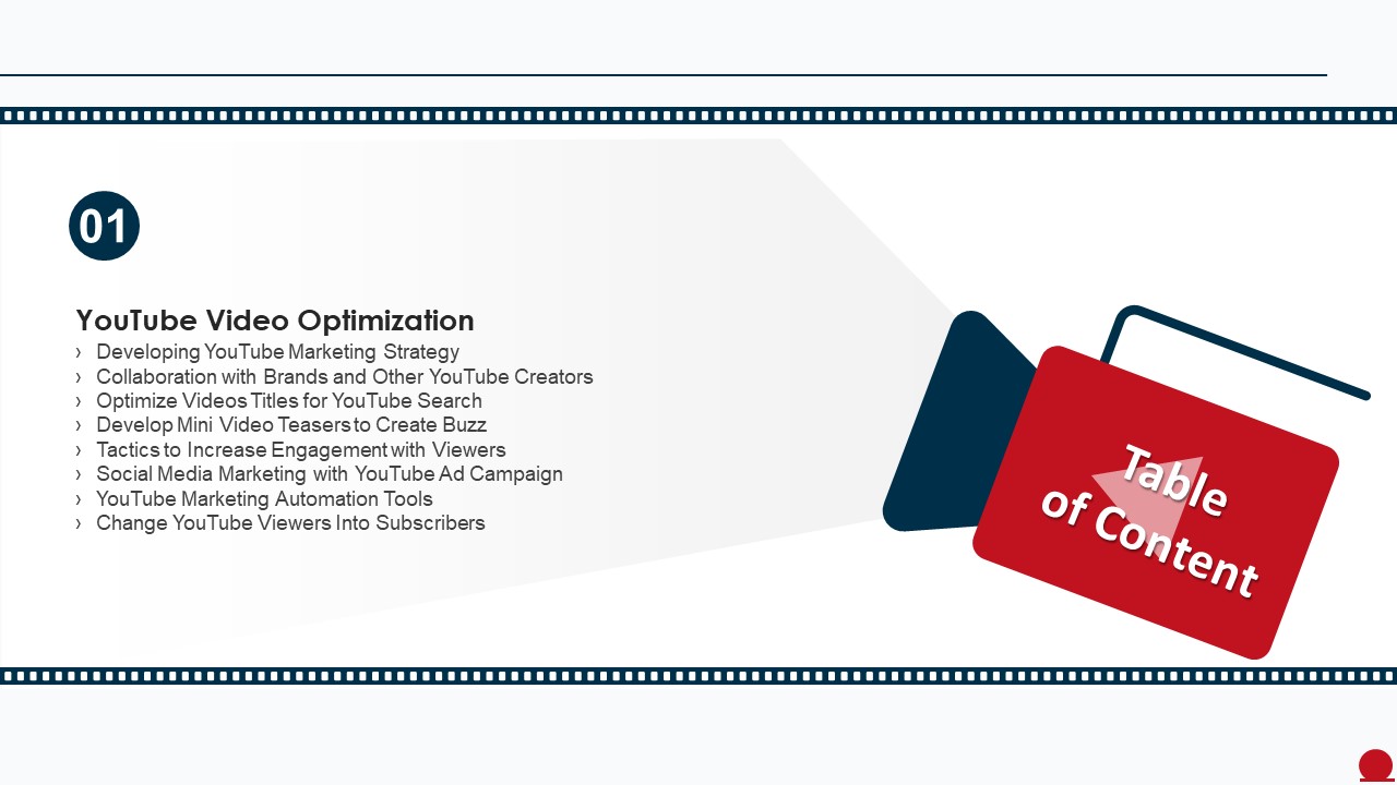 Table Of Content Marketing Manual Product Promotion On Youtube Channel Slide Pictures PDF