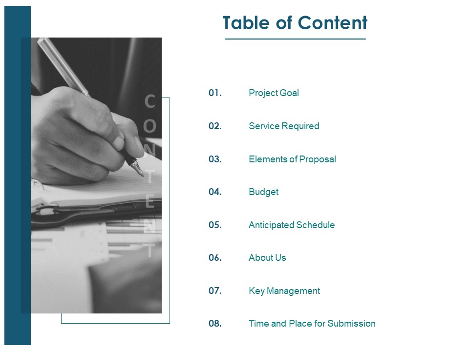 Table Of Content Ppt PowerPoint Presentation Show Graphics