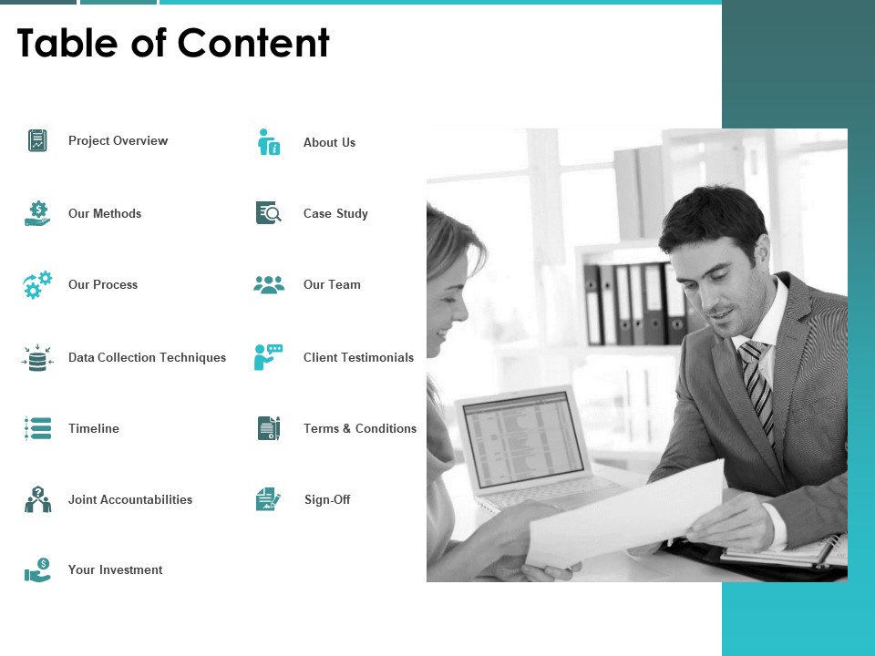 Table Of Content Process Investment Ppt PowerPoint Presentation File Example