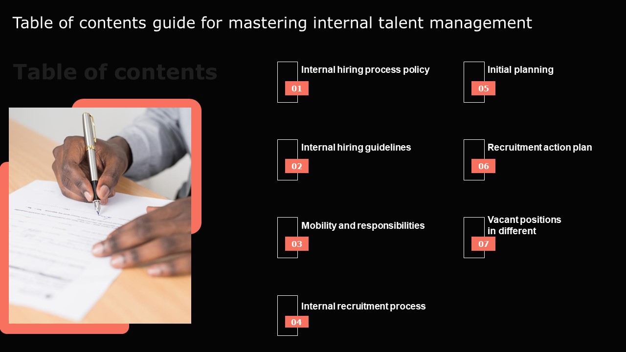 Table Of Contents Guide For Mastering Internal Talent Management Download PDF