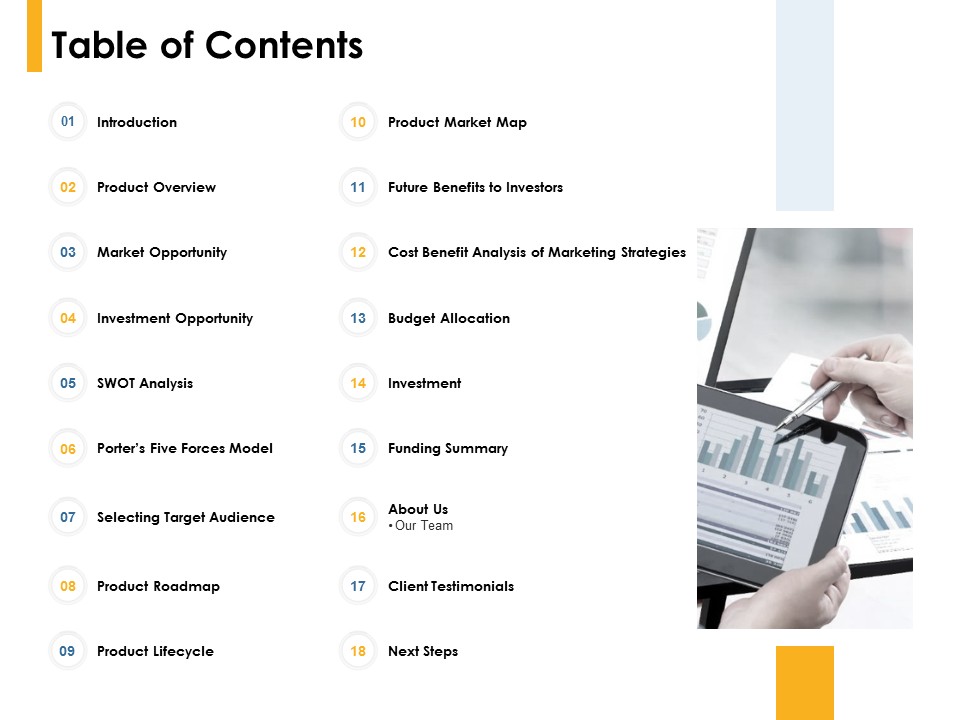 Table Of Contents Market Opportunity Ppt PowerPoint Presentation Slides Show