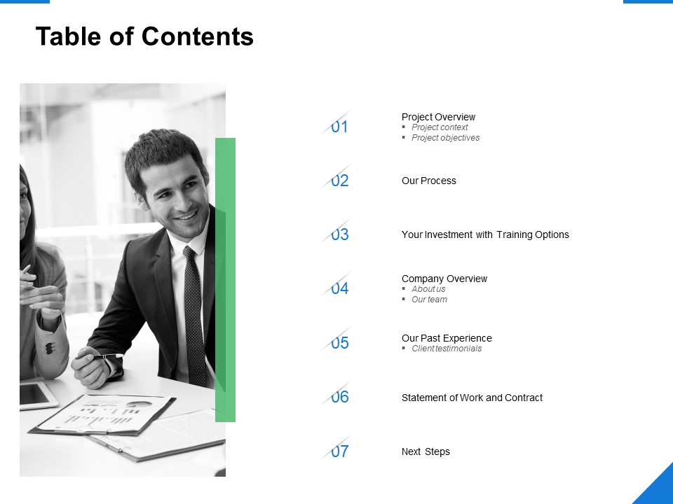 Table Of Contents Our Process Ppt PowerPoint Presentation Model Graphics Tutorials