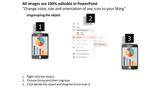 Tablet With Bar Graph And Pie Chart Powerpoint Templates