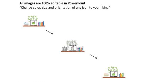 Tablet With Dollars And Folders Financial Growth Powerpoint Template