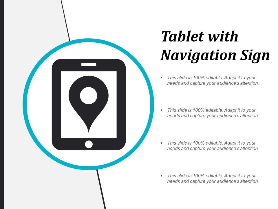 Tablet With Navigation Sign Ppt PowerPoint Presentation Summary Graphics Pictures
