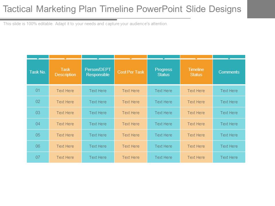 Tactical Marketing Plan Timeline Powerpoint Slide Designs