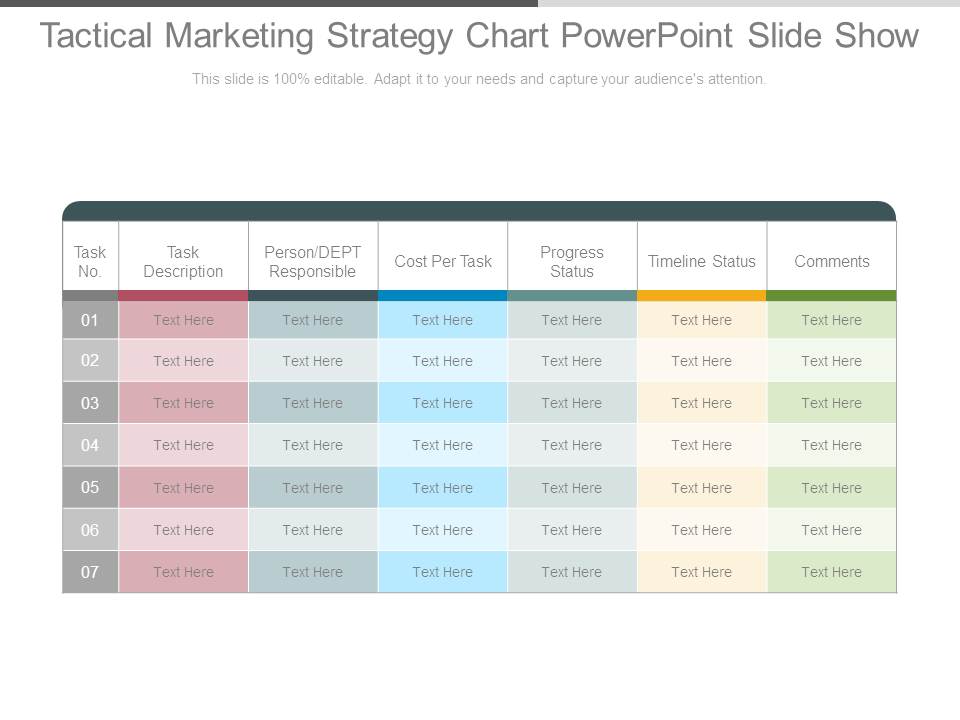 Tactical Marketing Strategy Chart Powerpoint Slide Show