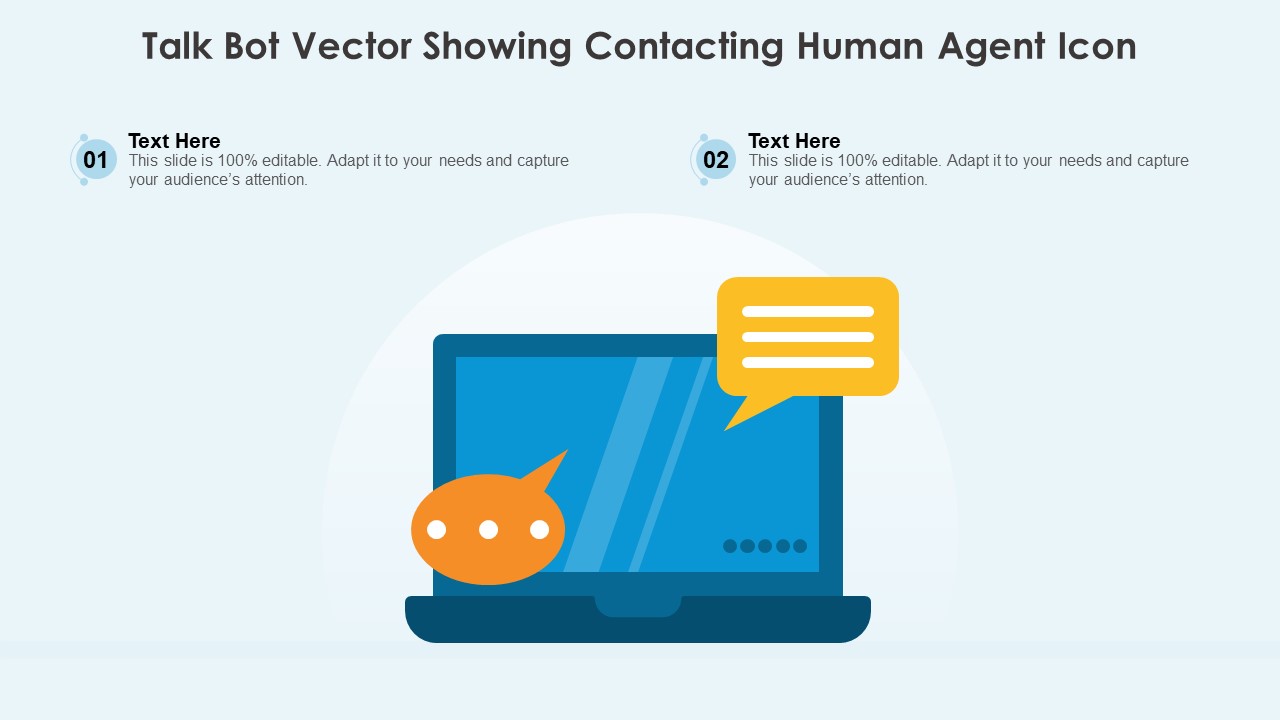 Talk Bot Vector Showing Contacting Human Agent Icon Ppt PowerPoint Presentation Gallery Graphics PDF