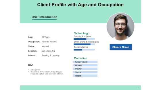 Target Customer Profile Goals Occupation Ppt PowerPoint Presentation Complete Deck