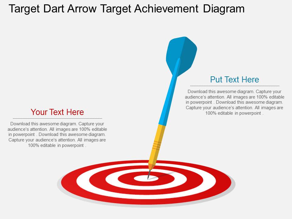 Target Dart Arrow Target Achievement Diagram Powerpoint Template