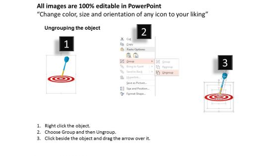 Target Dart Arrow Target Achievement Diagram Powerpoint Template